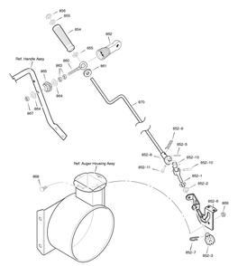 Chute Rod Diagram and Parts List for C950-52421-0 2004 Briggs and Stratton Snow Blower